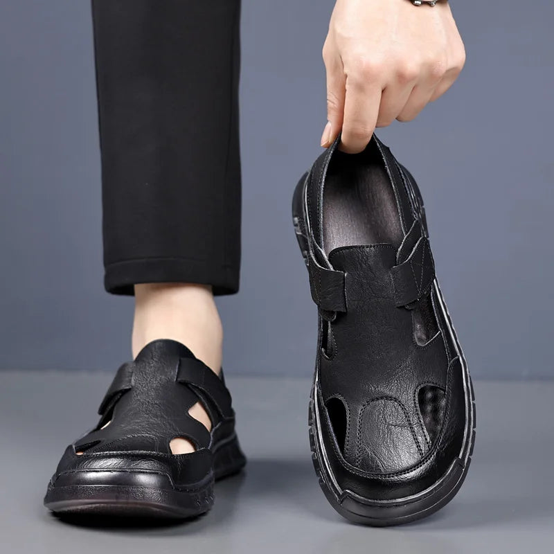 Breathable Leather Strap Sandals for Men | Summer City Wear
