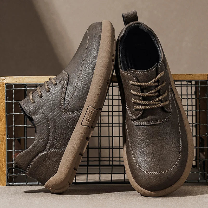 Leather Lace Up Walking Sneakers for Men | Travel and City Wear