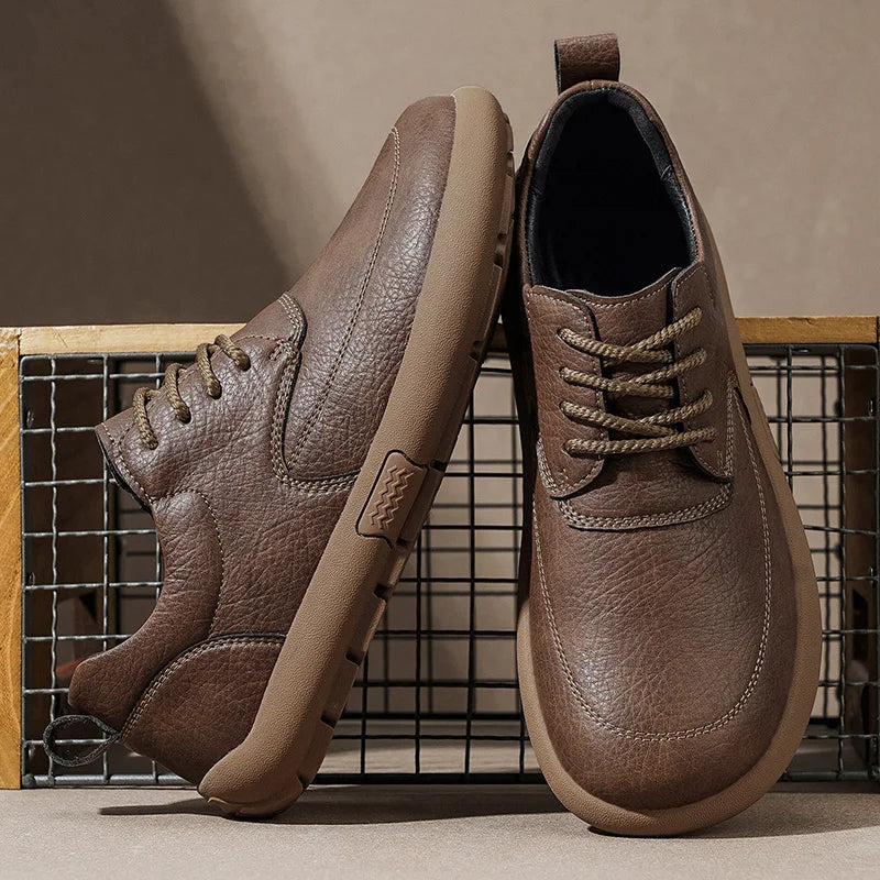 Leather Lace Up Walking Sneakers for Men | Travel and City Wear