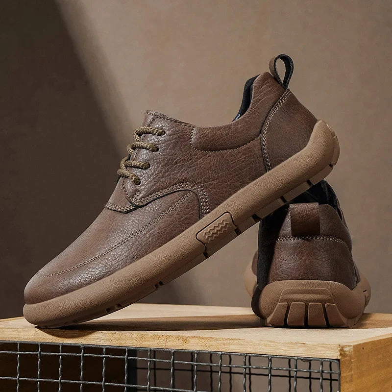 Leather Lace Up Walking Sneakers for Men | Travel and City Wear