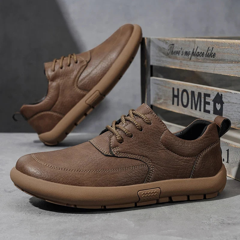 Leather Lace Up Walking Sneakers for Men | Travel and City Wear