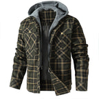 Quilted Insulated Hooded Flannel Jacket for Men | Outdoor Wear