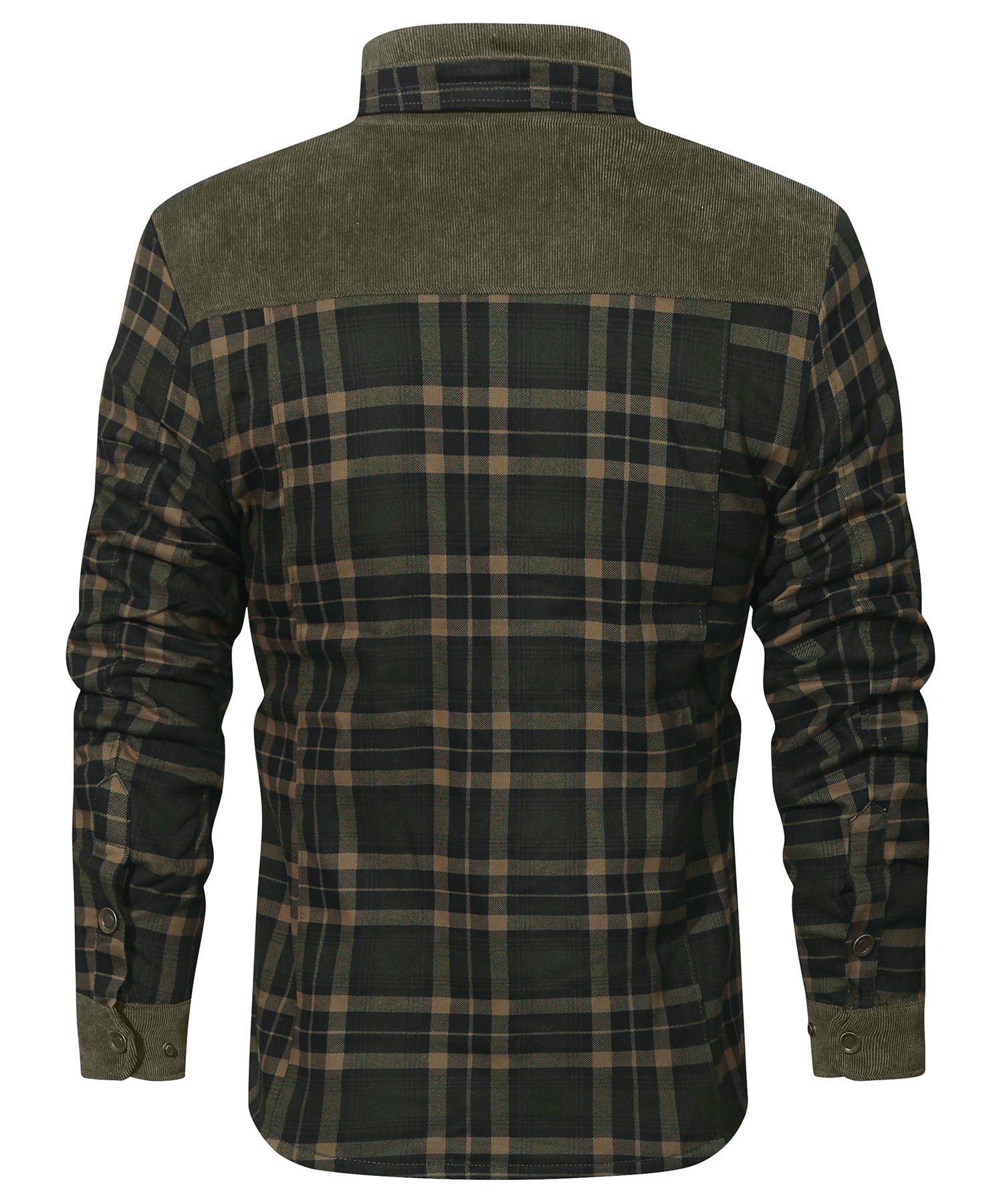 Snap Front Faux Fur Lined Flannel Jacket for Men | Winter Outerwear