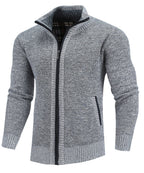 Flannel Lined Full Zip Sweater for Men | Cold Weather Layering