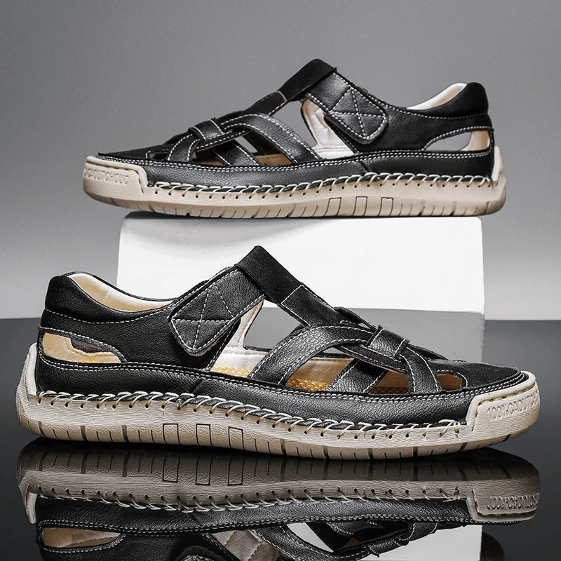 Quick Dry Velcro Strap Beach Sandals for Men | Summer Wear