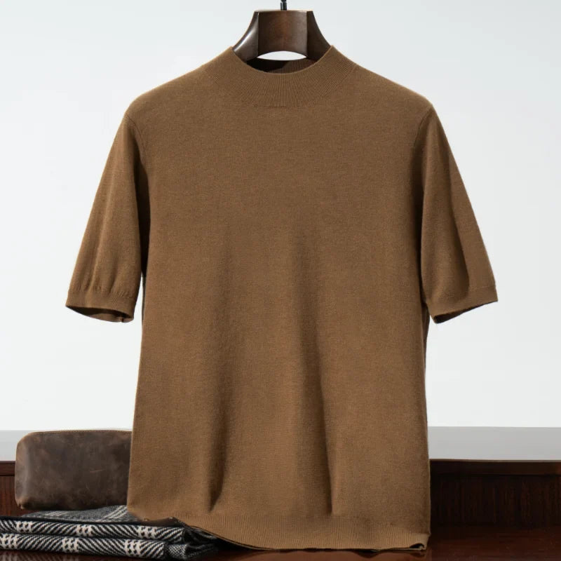 Lightweight Wool Knit Short Sleeve Base Shirt for Men | Spring and Summer Layering