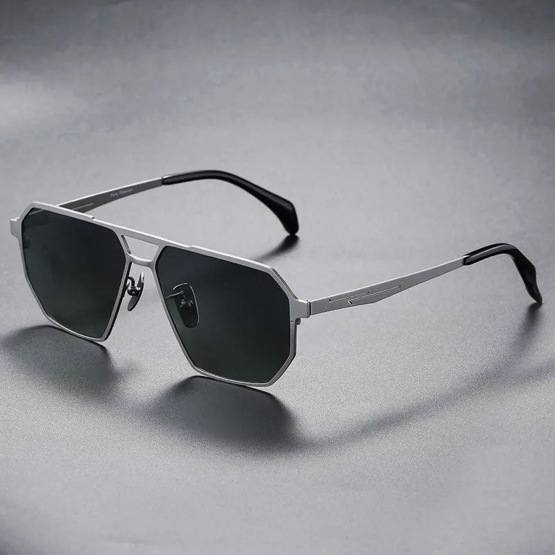 Lorènti Titanium Frame Geometric Sunglasses