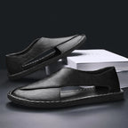 Lorenzo Vitali Cross Front Leather Sandals