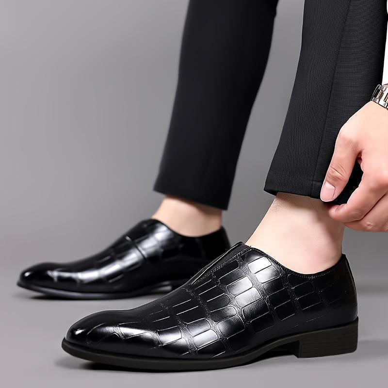 Lorenzo Vitali Glossy Croc-Texture Loafers