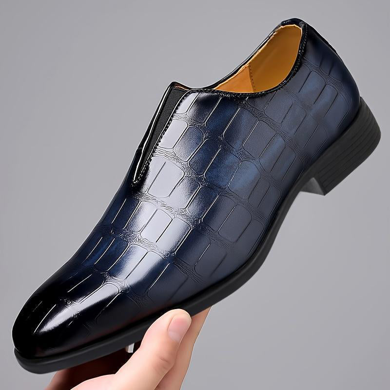 Lorenzo Vitali Glossy Croc-Texture Loafers