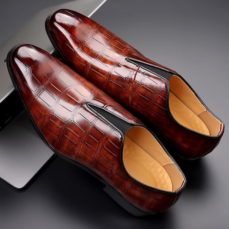 Lorenzo Vitali Glossy Croc-Texture Loafers