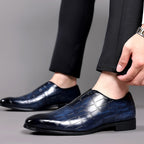 Lorenzo Vitali Glossy Croc-Texture Loafers