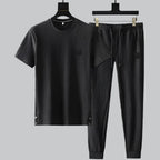 Pleated Texture Top and Jogger Lounge Set for Men | Relaxed Wear