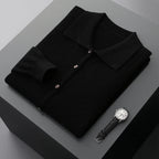 Merino Wool Button Down Polo Collar Sweater for Men | Smart Casual Wear