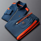Embroidered Contrast Trim Tracksuit Set for Men | Streetwear and Travel