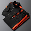 Embroidered Contrast Trim Tracksuit Set for Men | Streetwear and Travel