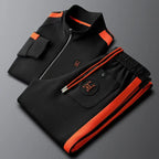 Embroidered Contrast Trim Tracksuit Set for Men | Streetwear and Travel