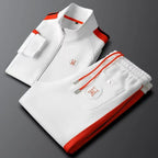 Embroidered Contrast Trim Tracksuit Set for Men | Streetwear and Travel
