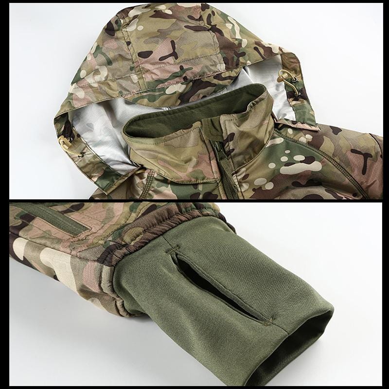 Hooded Windbreaker Rain Jacket with Thumb Hole Cuffs for Men | Outdoor Wear