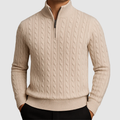 Men’s Cable Knit Quarter-Zip Sweater