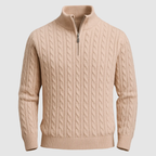 Men’s Cable Knit Quarter-Zip Sweater