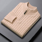 Men’s Cable Knit Quarter-Zip Sweater