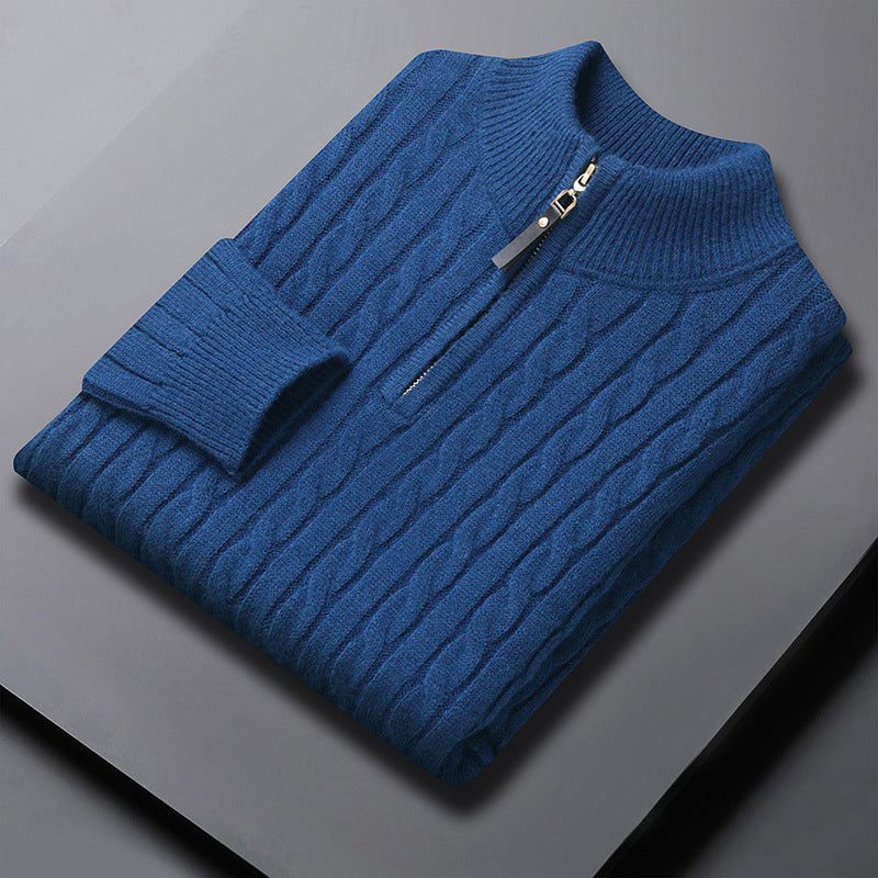 Men’s Cable Knit Quarter-Zip Sweater