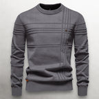 Men’s Knit Cotton Sweater with Textured Pattern