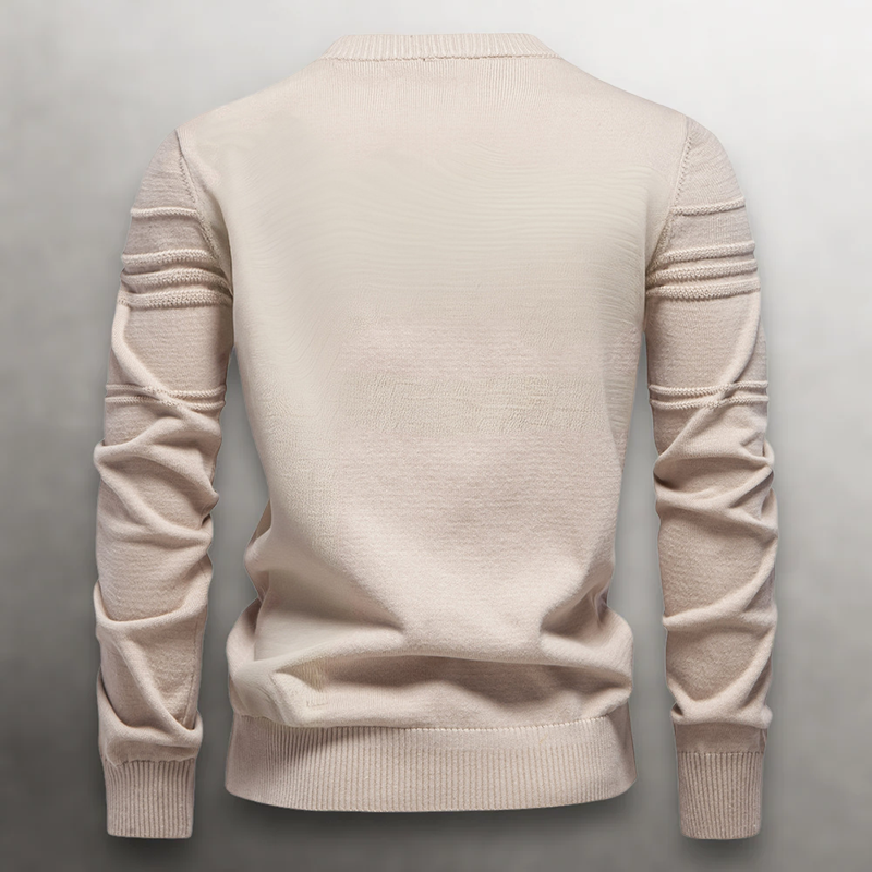Men’s Knit Cotton Sweater with Textured Pattern