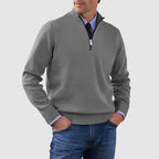 Men’s Quarter-Zip Sweater with Ribbed Collar