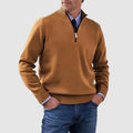 Men’s Quarter-Zip Sweater with Ribbed Collar