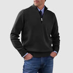 Men’s Quarter-Zip Sweater with Ribbed Collar