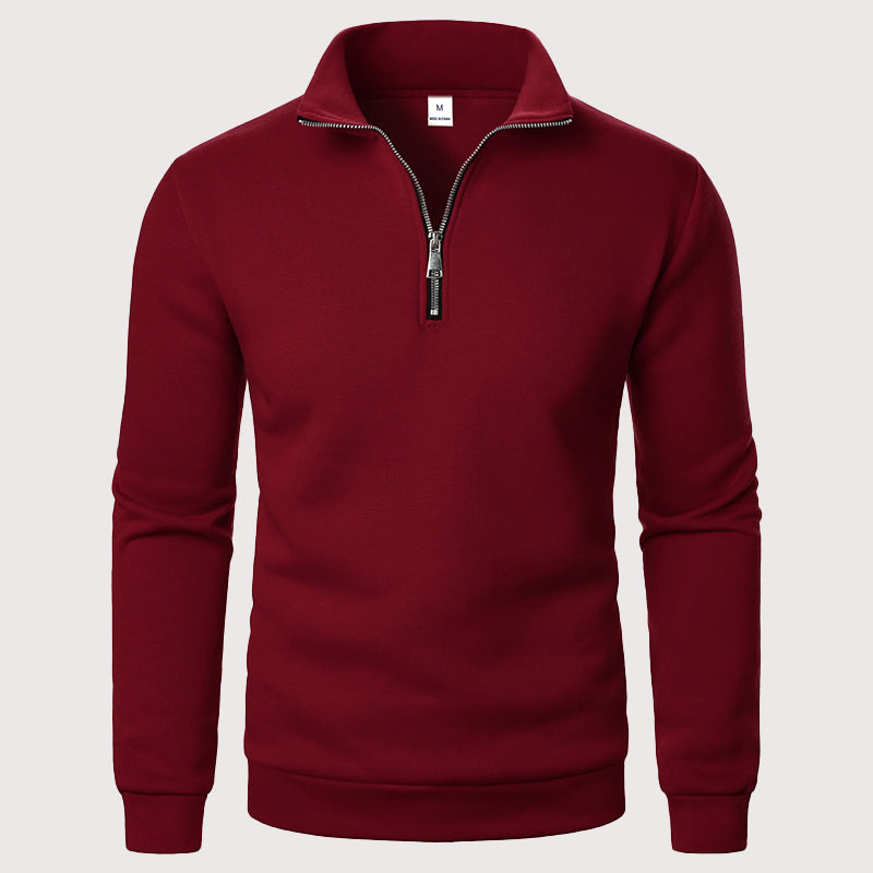 Men’s Quarter-Zip Sweatshirt with Stand Collar