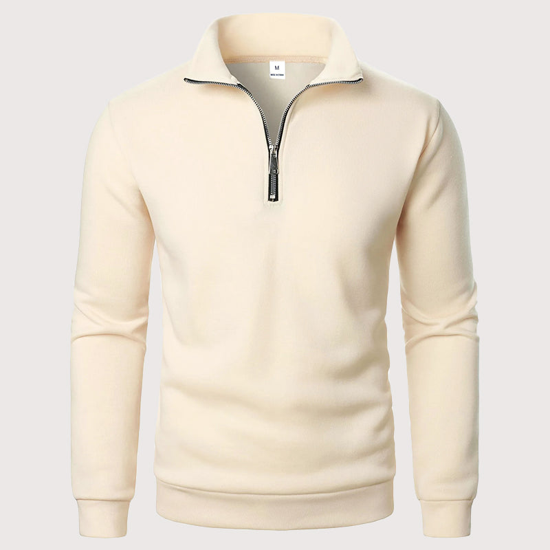 Men’s Quarter-Zip Sweatshirt with Stand Collar