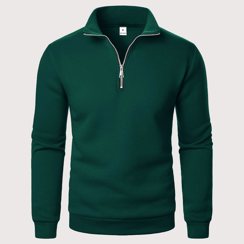 Men’s Quarter-Zip Sweatshirt with Stand Collar