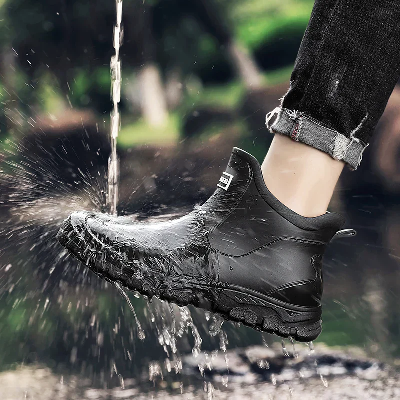 Men’s Waterproof Rain Boots with Grip Sole