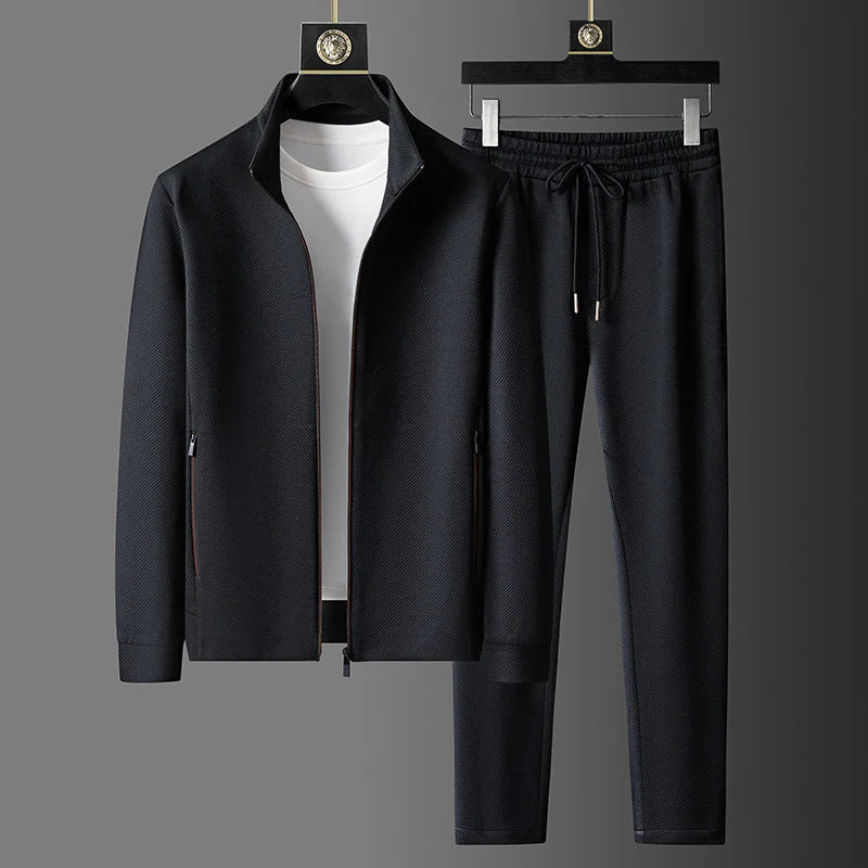 Moisture Wicking Full Zip Athletic Tracksuit Set for Men | Gym and Travel
