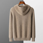 Merino Wool Hooded Knit Cardigan Jacket for Men | Cold Weather Layering