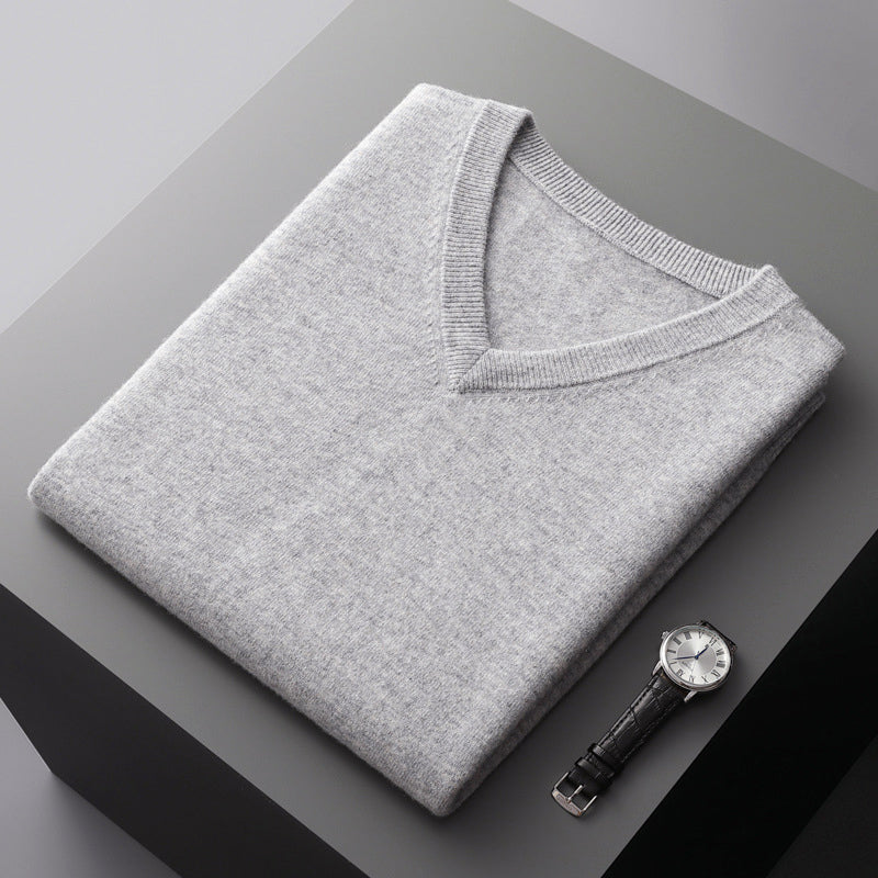 Men’s V-Neck Wool Blend Sweater