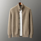 Cashmere High Collar Button Cardigan for Men | Business and Winter Wear