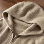 Cashmere Zip Up Hooded Cardigan for Men | Autumn and Winter Layering