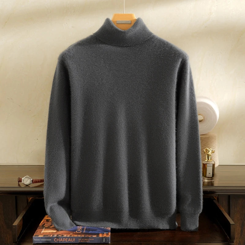 Goat Cashmere Slim Fit Turtleneck Sweater for Men | Winter Wear