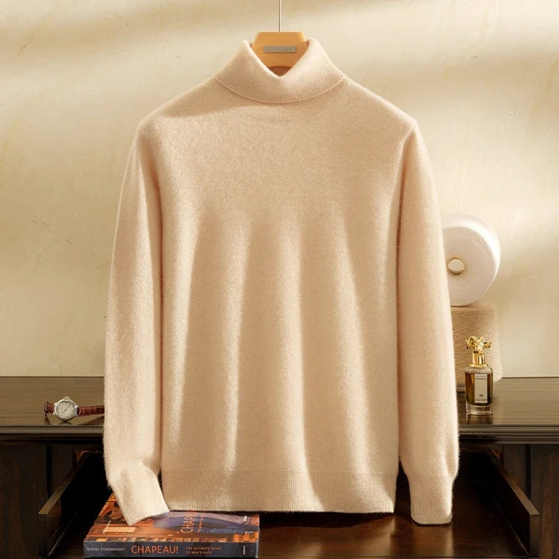 Goat Cashmere Slim Fit Turtleneck Sweater for Men | Winter Wear