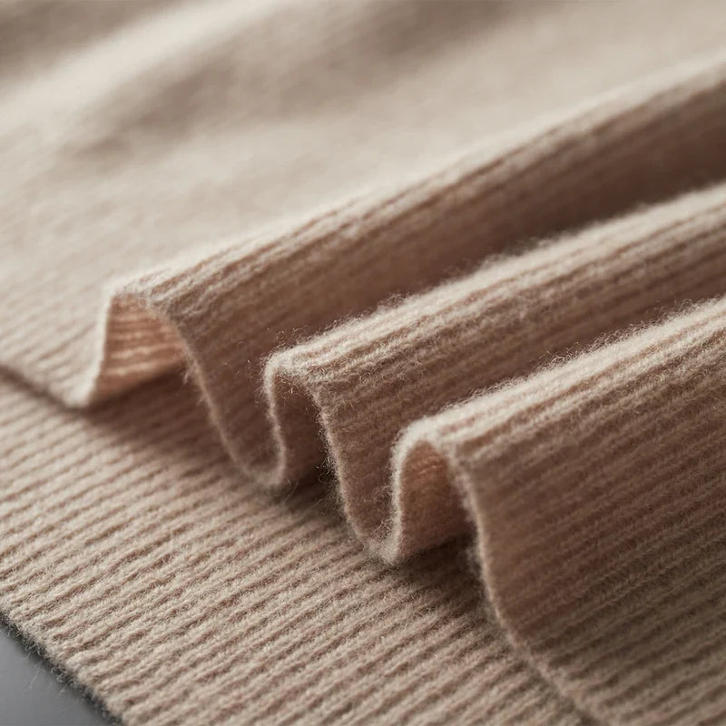 Merino Wool Half Zip Polo Collar Sweater for Men | Autumn and Winter Wear