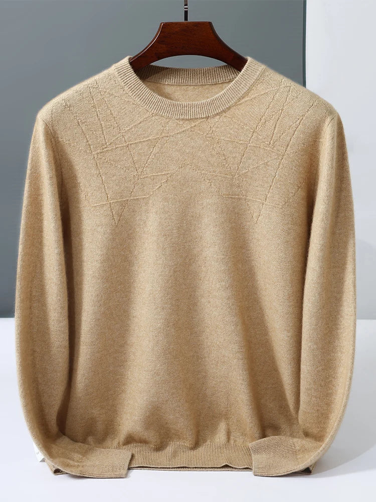 Pure Cashmere Crew Neck Sweater for Men | Everyday Layering