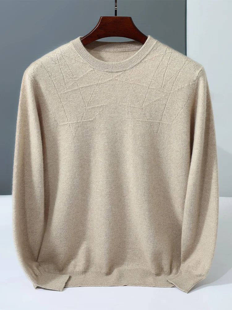 Pure Cashmere Crew Neck Sweater for Men | Everyday Layering