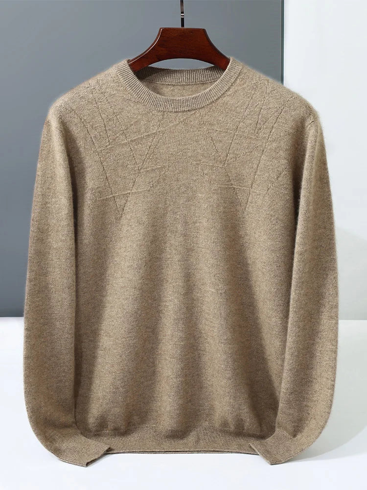 Pure Cashmere Crew Neck Sweater for Men | Everyday Layering