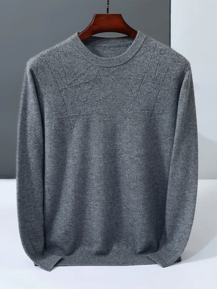 Pure Cashmere Crew Neck Sweater for Men | Everyday Layering