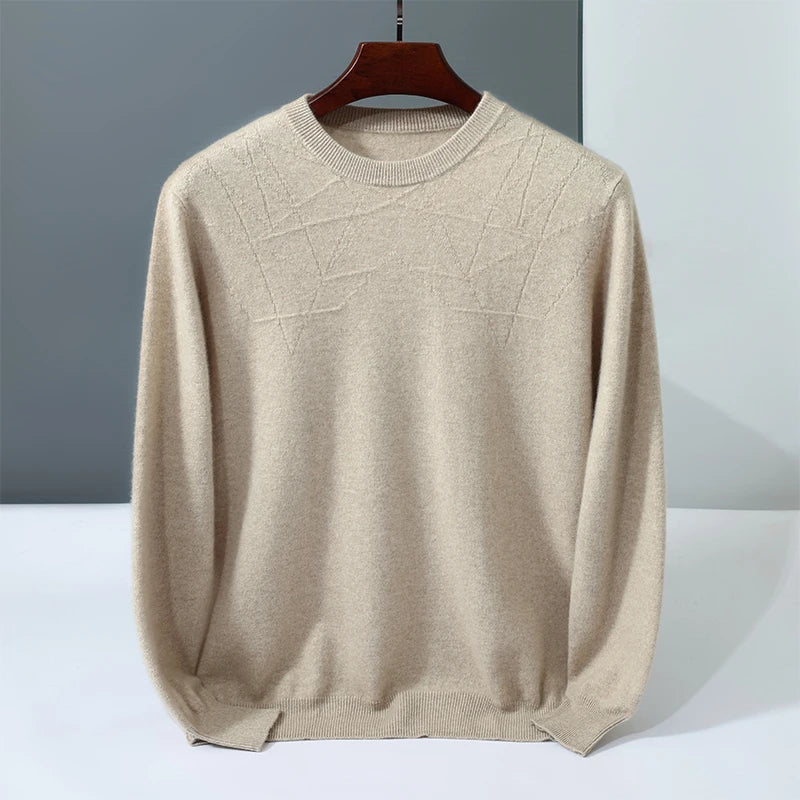 Pure Cashmere Crew Neck Sweater for Men | Everyday Layering