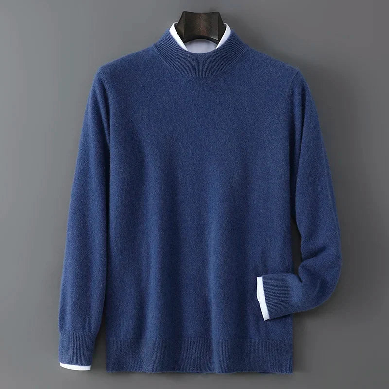 Soft Cashmere Mock Neck Sweater for Men | Smart Casual Wear
